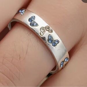 Elegant Silver Butterfly Ring - size 6
